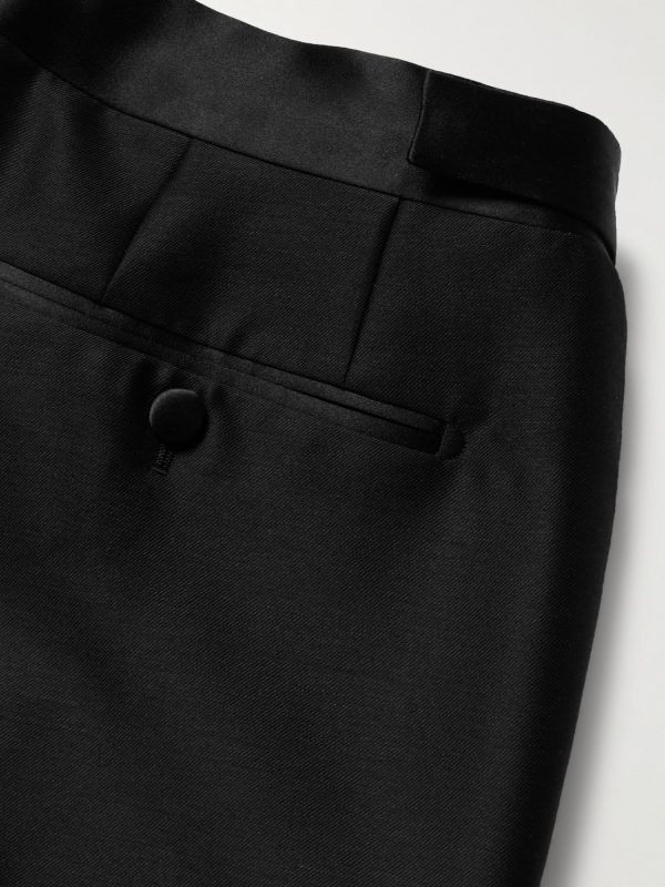 Straight-Leg Satin-Trimmed Wool, Mohair and Silk-Blend Tuxedo Trousers - CU Straight-Leg Satin-Trimmed Wool, Mohair and Silk-Blend Tuxedo Trousers - CU