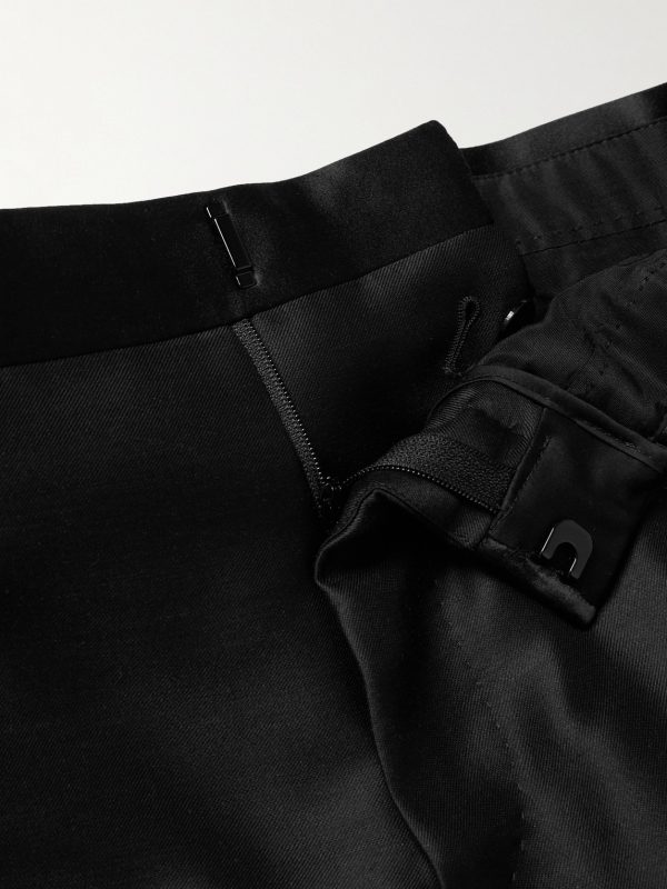 Straight-Leg Satin-Trimmed Wool, Mohair and Silk-Blend Tuxedo Trousers - E1 Straight-Leg Satin-Trimmed Wool, Mohair and Silk-Blend Tuxedo Trousers - E1