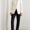 Straight-Leg Satin-Trimmed Wool, Mohair and Silk-Blend Tuxedo Trousers - OU Straight-Leg Satin-Trimmed Wool, Mohair and Silk-Blend Tuxedo Trousers - OU