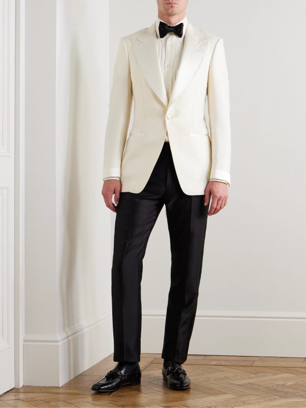 Straight-Leg Satin-Trimmed Wool, Mohair and Silk-Blend Tuxedo Trousers - OU Straight-Leg Satin-Trimmed Wool, Mohair and Silk-Blend Tuxedo Trousers - OU