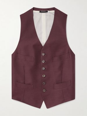 Dyllan Wool, Mohair and Silk-Blend Twill Waistcoat Dyllan Wool, Mohair and Silk-Blend Twill Waistcoat