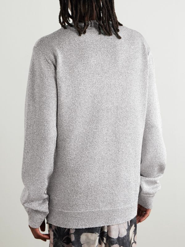 Oversized Metallic Knitted Sweater - BK