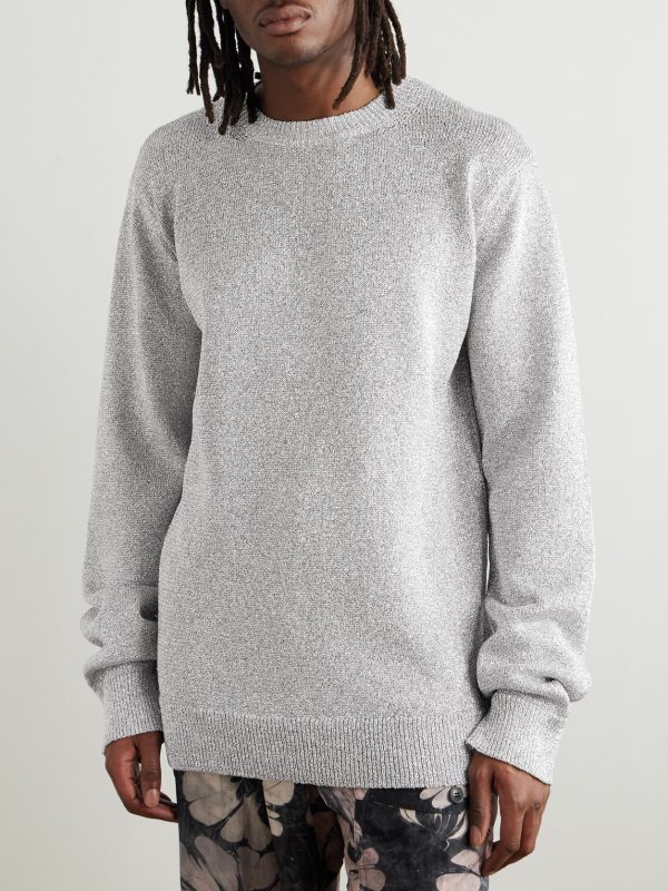 Oversized Metallic Knitted Sweater - FR