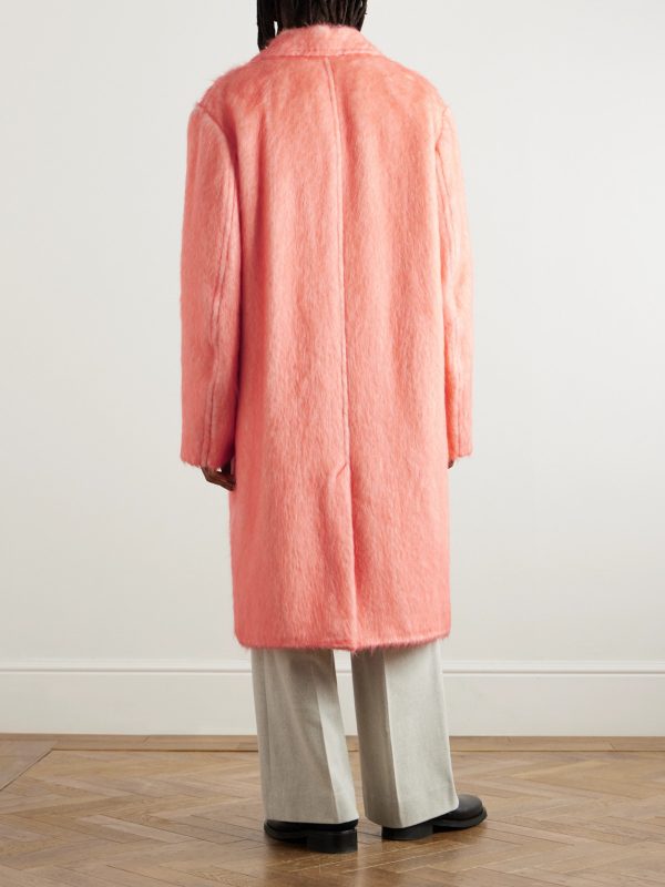 Oversized Brushed Alpaca, Cotton and Wool-Blend Coat - BK