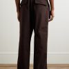 Wide-Leg Logo-Appliquéd Cotton-Canvas Trousers - BK