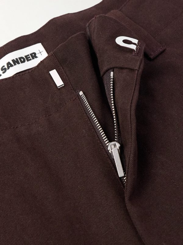 Wide-Leg Logo-Appliquéd Cotton-Canvas Trousers - E1