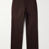 Wide-Leg Logo-Appliquéd Cotton-Canvas Trousers