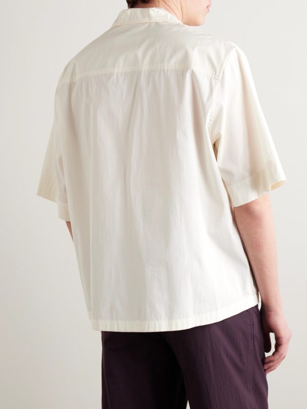 Convertible-Collar Cotton-Poplin Shirt - BK Convertible-Collar Cotton-Poplin Shirt - BK
