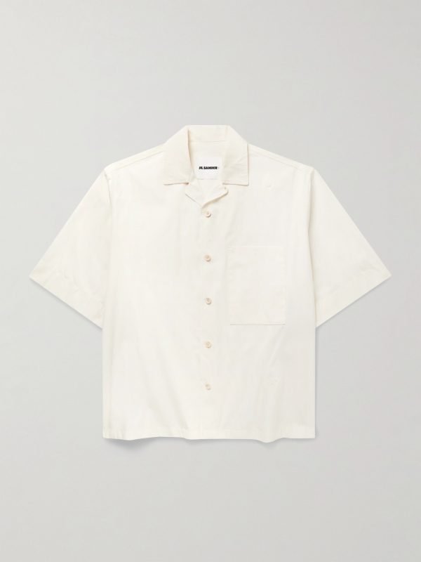 Convertible-Collar Cotton-Poplin Shirt Convertible-Collar Cotton-Poplin Shirt