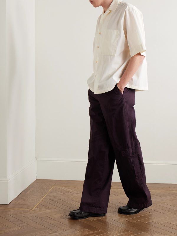 Convertible-Collar Cotton-Poplin Shirt - OU Convertible-Collar Cotton-Poplin Shirt - OU