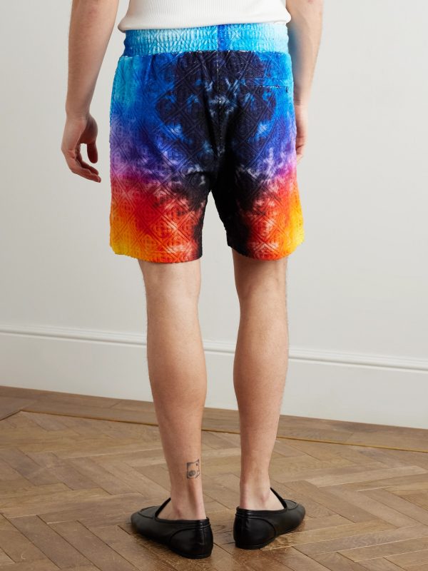 Straight-Leg Logo-Appliquéd Jacquard-Knit Cotton-Blend Terry Shorts - BK
