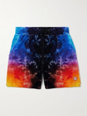 Straight-Leg Logo-Appliquéd Jacquard-Knit Cotton-Blend Terry Shorts