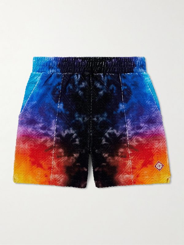 Straight-Leg Logo-Appliquéd Jacquard-Knit Cotton-Blend Terry Shorts