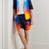 Straight-Leg Logo-Appliquéd Jacquard-Knit Cotton-Blend Terry Shorts - OU
