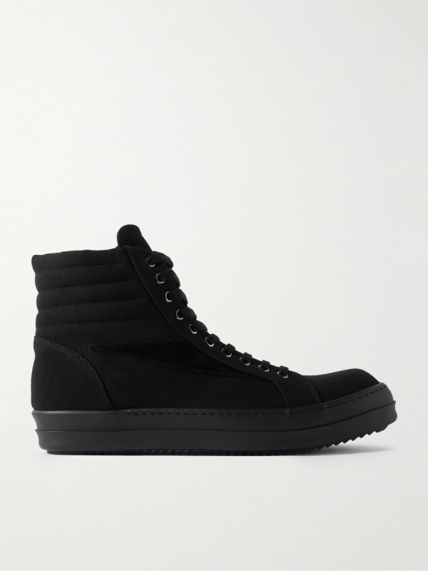 Vintage Suede-Trimmed Canvas High-Top Sneakers Vintage Suede-Trimmed Canvas High-Top Sneakers
