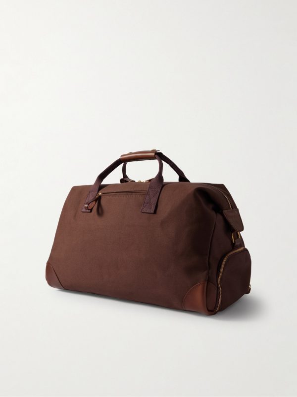 Weekender Leather-Trimmed Cotton-Canvas Holdall - BK Weekender Leather-Trimmed Cotton-Canvas Holdall - BK