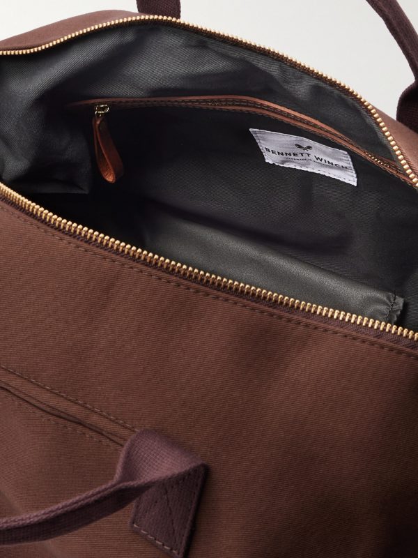 Weekender Leather-Trimmed Cotton-Canvas Holdall - E1 Weekender Leather-Trimmed Cotton-Canvas Holdall - E1