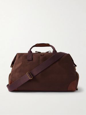 Weekender Leather-Trimmed Cotton-Canvas Holdall