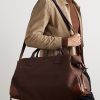 Weekender Leather-Trimmed Cotton-Canvas Holdall - OU Weekender Leather-Trimmed Cotton-Canvas Holdall - OU