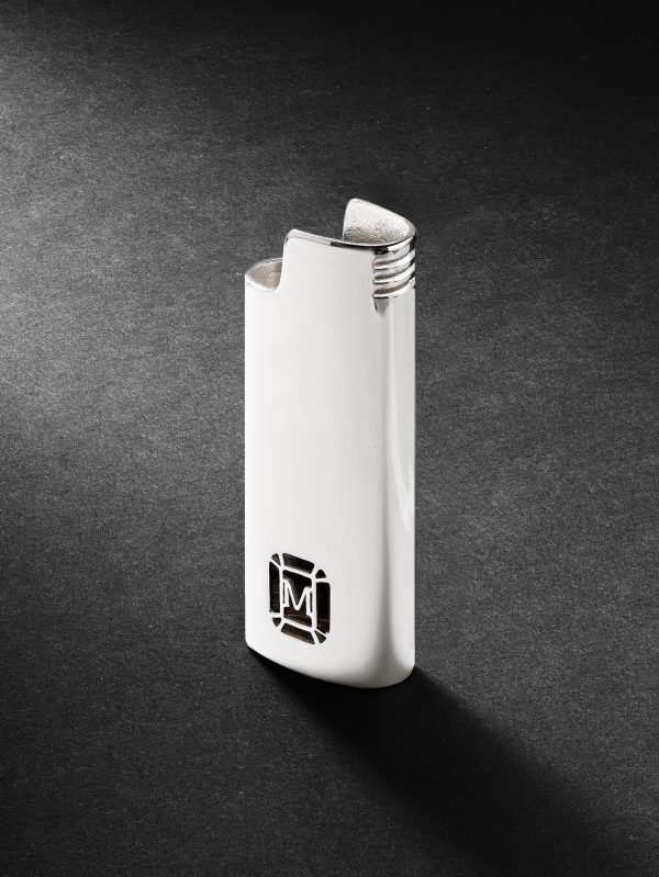 Logo-Cutout Sterling Silver Lighter Holder