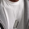 Lighter Holder Logo-Cutout Rhodium-Plated Pendant Necklace - FR