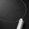 Lighter Holder Logo-Cutout Rhodium-Plated Pendant Necklace