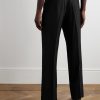 Borrowed Straight-Leg Pleated Wool Trousers - BK Borrowed Straight-Leg Pleated Wool Trousers - BK