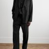 Borrowed Straight-Leg Pleated Wool Trousers - OU Borrowed Straight-Leg Pleated Wool Trousers - OU