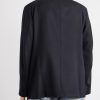 Double-Breasted Unstructured Wool Blazer - BK Double-Breasted Unstructured Wool Blazer - BK