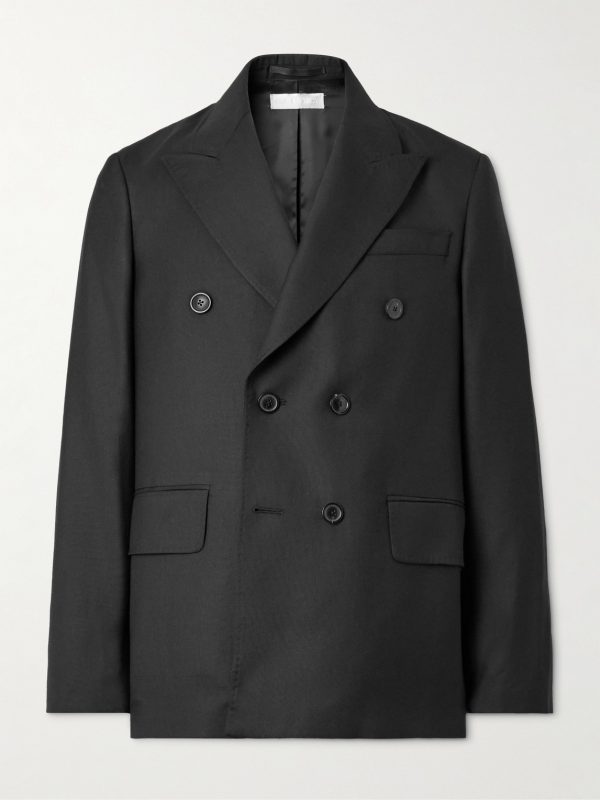 Double-Breasted Unstructured Wool Blazer Double-Breasted Unstructured Wool Blazer