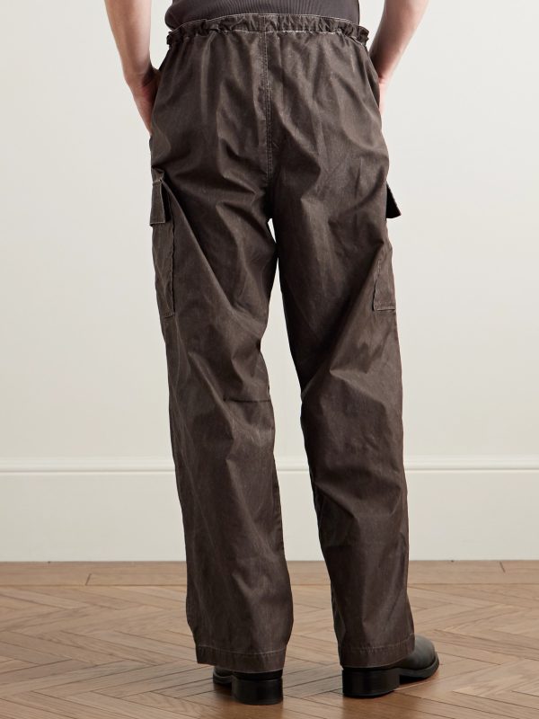 Way Straight-Leg Shell Drawstring Cargo Trousers - BK Way Straight-Leg Shell Drawstring Cargo Trousers - BK