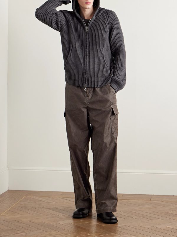 Way Straight-Leg Shell Drawstring Cargo Trousers - OU Way Straight-Leg Shell Drawstring Cargo Trousers - OU