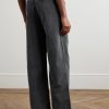 Stern Straight-Leg Belted Cotton and Linen-Blend Canvas Trousers - BK