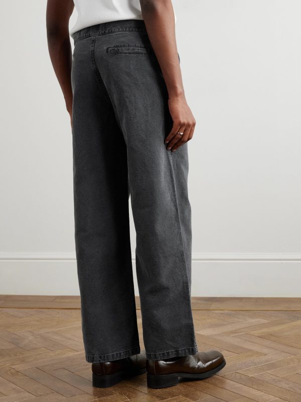 Stern Straight-Leg Belted Cotton and Linen-Blend Canvas Trousers - BK