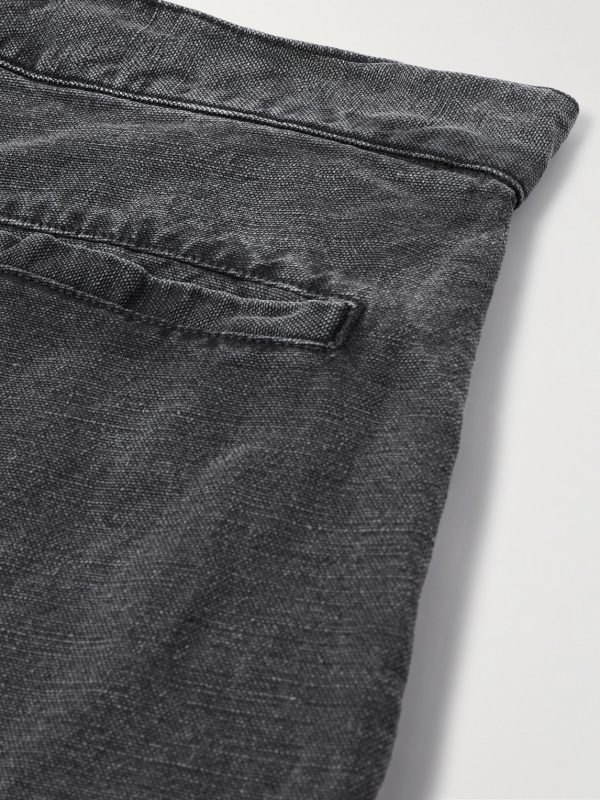 Stern Straight-Leg Belted Cotton and Linen-Blend Canvas Trousers - CU