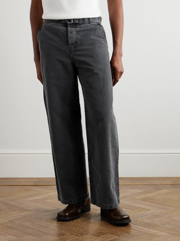 Stern Straight-Leg Belted Cotton and Linen-Blend Canvas Trousers - FR