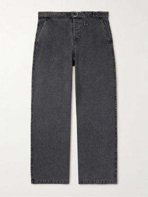 Stern Straight-Leg Belted Cotton and Linen-Blend Canvas Trousers