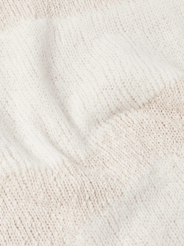 Popover Distressed Striped Cotton and Linen-Blend Sweater - CU