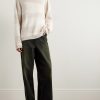 Popover Distressed Striped Cotton and Linen-Blend Sweater - OU