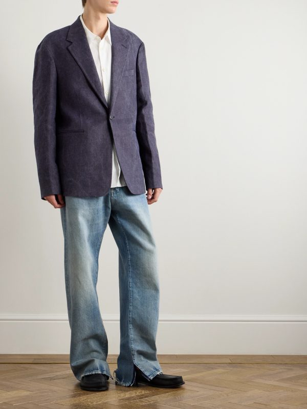 Shinjuku Oversized Textured-Linen Blazer - OU Shinjuku Oversized Textured-Linen Blazer - OU