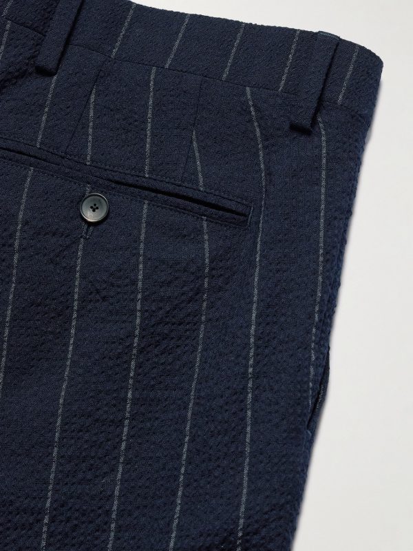 Philip Tapered Pinstriped Wool-Blend Seersucker Suit Trousers - CU Philip Tapered Pinstriped Wool-Blend Seersucker Suit Trousers - CU