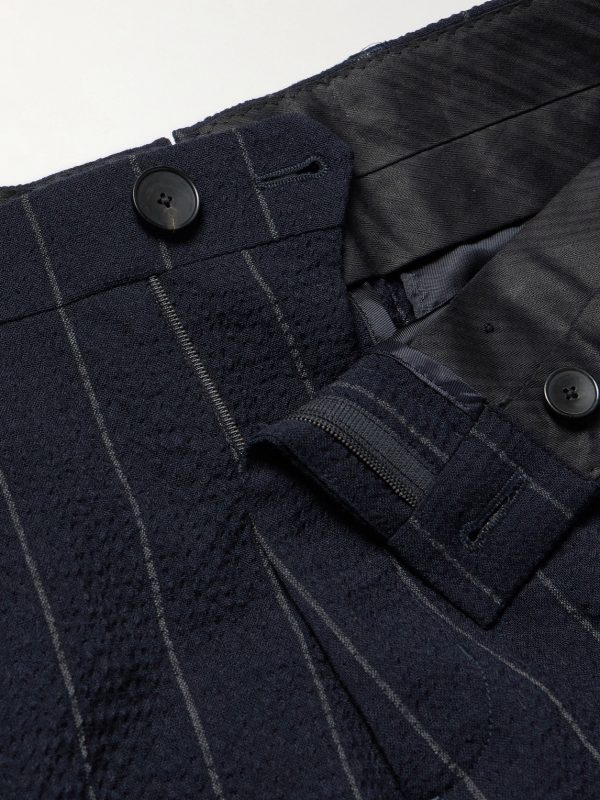 Philip Tapered Pinstriped Wool-Blend Seersucker Suit Trousers - E1 Philip Tapered Pinstriped Wool-Blend Seersucker Suit Trousers - E1