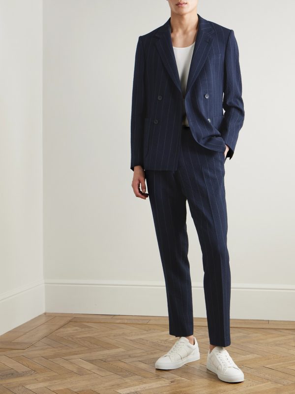 Philip Tapered Pinstriped Wool-Blend Seersucker Suit Trousers - OU Philip Tapered Pinstriped Wool-Blend Seersucker Suit Trousers - OU