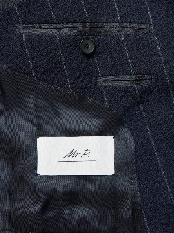 Slim-Fit Pinstriped Wool-Blend Seersucker Suit Jacket - E1 Slim-Fit Pinstriped Wool-Blend Seersucker Suit Jacket - E1