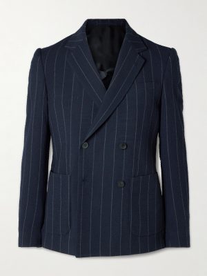 Slim-Fit Pinstriped Wool-Blend Seersucker Suit Jacket