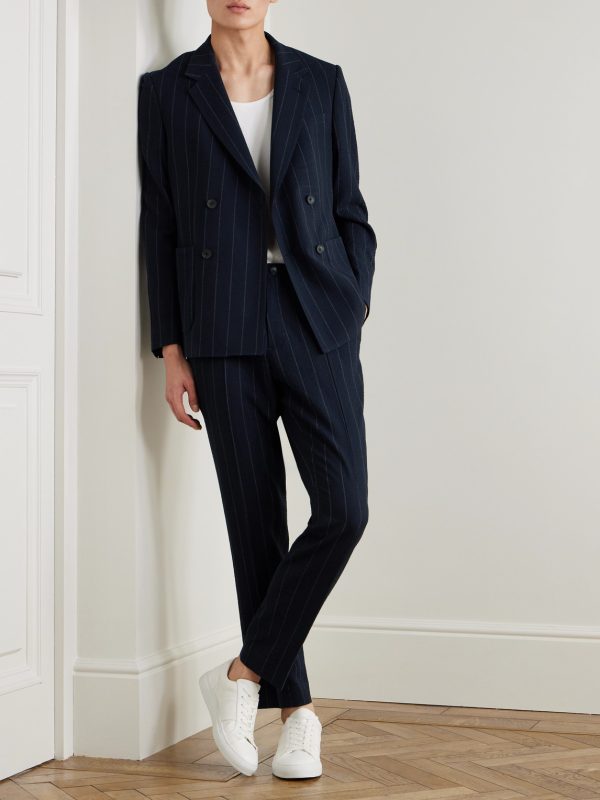 Slim-Fit Pinstriped Wool-Blend Seersucker Suit Jacket - OU Slim-Fit Pinstriped Wool-Blend Seersucker Suit Jacket - OU