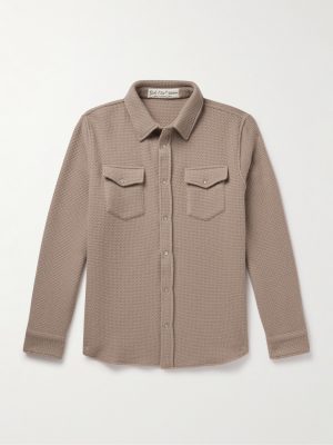 Waffle-Knit Cashmere Shirt