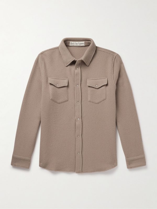 Waffle-Knit Cashmere Shirt