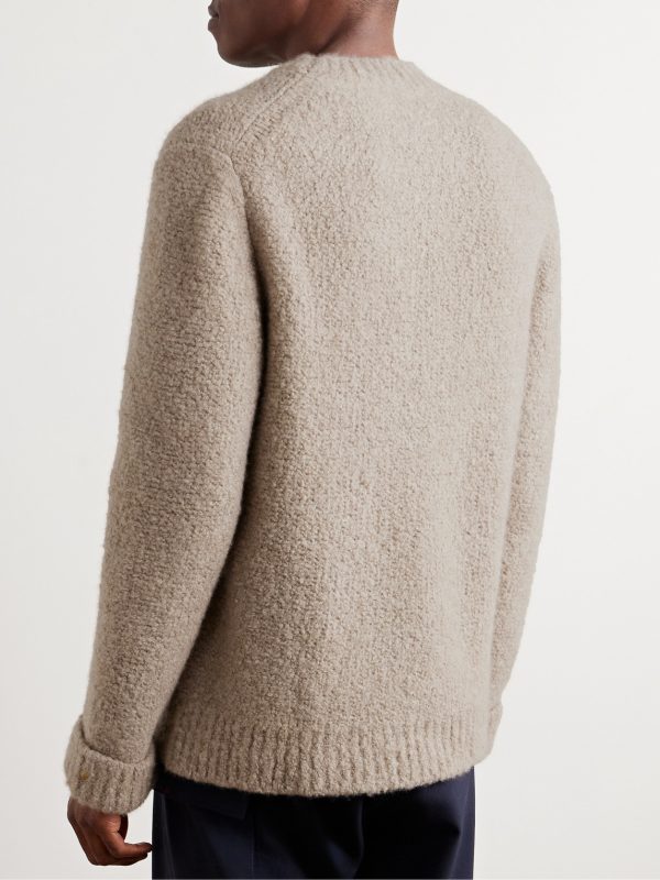 Cloud Embellished Cashmere-Blend Bouclé Sweater - BK
