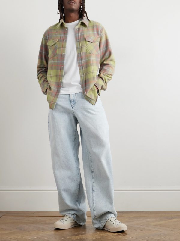 Earth Checked Cashmere Shirt - OU Earth Checked Cashmere Shirt - OU